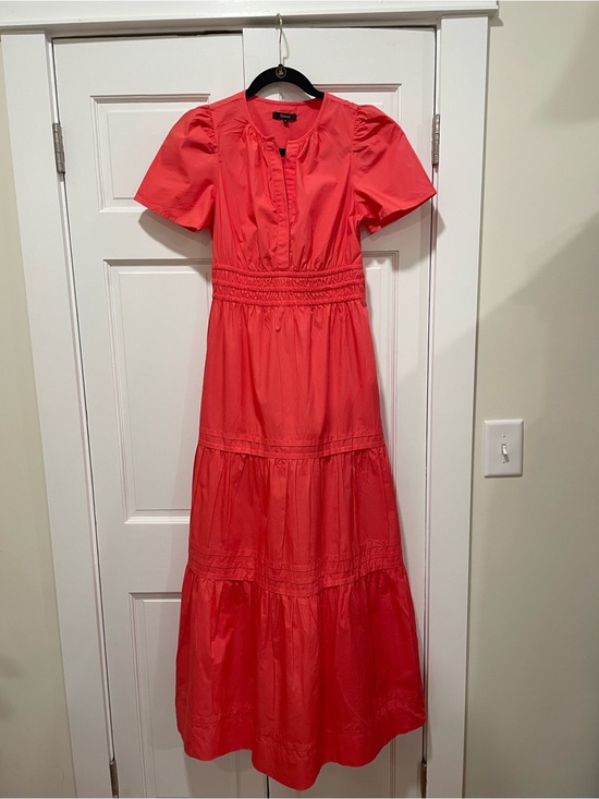Quince Dresses & Skirts - Quince Coral Tiered Short-Sleeve Maxi Dress